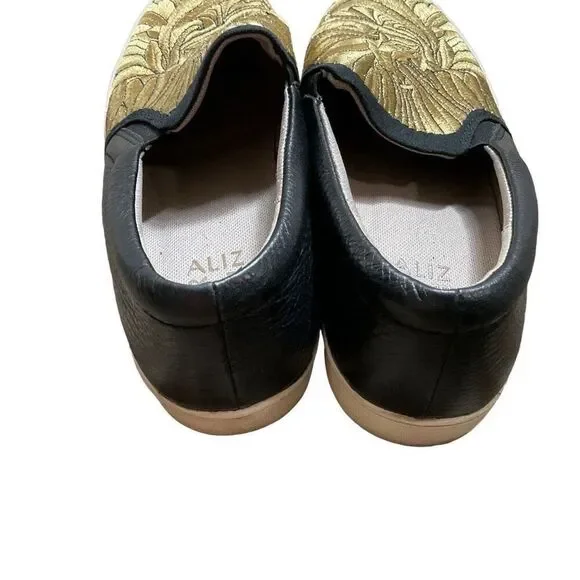 Naturalizer gold and black leather slides - Picture 4 of 7